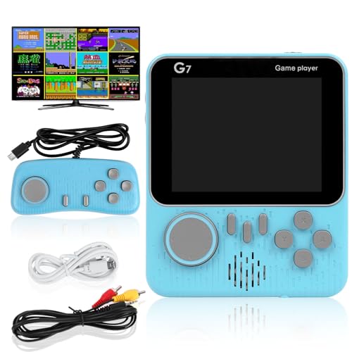 OSDUE Spielkonsole, Handheld Konsole, Tragbare Spielekonsole mit 666 Klassischen Spielen, 3,5" LCD-Bildschirm für Teenager (Blau) von OSDUE