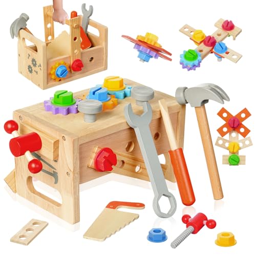OSDUE Werkzeugkoffer Kinder Spielzeug, Montessori Spielzeug Junge Mädchen Holzspielzeug Werkzeugkasten, Kinderwerkzeug Lernspielzeug Werkzeug Koffer Kinder Kinderspielzeug Spiele ab 3 4 5 6 Jahren OSDUE Werkzeugkoffer Kinder Spielzeug, Montessori Spielzeug Junge Mädchen Holzspielzeug Werkzeugkasten, Kinderwerkzeug Lernspielzeug Werkzeug Koffer Kinder Kinderspielzeug Spiele ab 3 4 5 6 Jahren von OSDUE