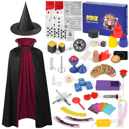 OSDUE Zauberkasten für Kinder, 24 Pcs Anfänger Zaubertricks Set, Magische Spielzeuge mit Zauberstab & Handbuch, Neuheit Magie Requisiten Zauber Tricks Geburtstag Geschenk für Magier Junge Mädchen OSDUE Zauberkasten für Kinder, 24 Pcs Anfänger Zaubertricks Set, Magische Spielzeuge mit Zauberstab & Handbuch, Neuheit Magie Requisiten Zauber Tricks Geburtstag Geschenk für Magier Junge Mädchen von OSDUE