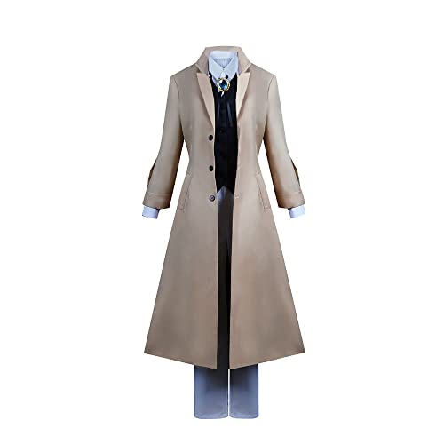 Dazai Osamu Brauner Langer Mantel Kostümset - Replik in Premium Qualität mit exakter Größenbestimmung(S) von OSIAS