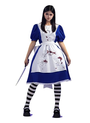 OSIAS Spiel Alice: Madness Returns Alice Cosplay Kostüm für Halloween, Anime, Comic Con, Party (XXL) von OSIAS