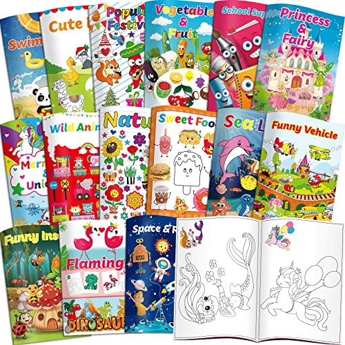 OSIMIG 15 Malbücher für Kinder, Mini Malbuch Mitgebsel,Kleine Geschenke für Kinder, 21.6*15cm Mini Malbuch Themen beinhalten Einhörner, Dinosaurier, Tiere, Unterwasserwelt OSIMIG 15 Malbücher für Kinder, Mini Malbuch Mitgebsel,Kleine Geschenke für Kinder, 21.6*15cm Mini Malbuch Themen beinhalten Einhörner, Dinosaurier, Tiere, Unterwasserwelt von OSIMIG