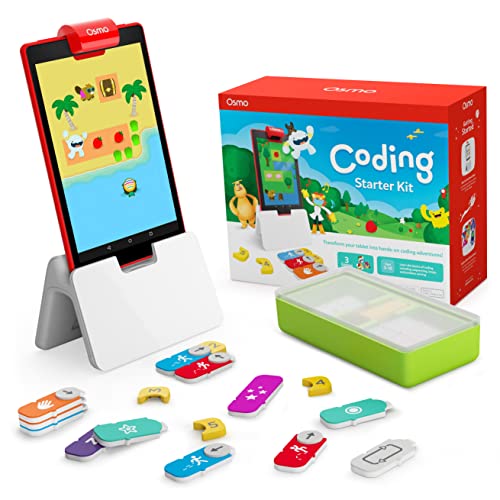 OSMO - Coding Starter Kit for Fire Tablet - 3 Educational Learning Games - Ages 5-10+ - Learn to Code, Coding Basics & Coding Puzzles Base for Fire Tablet White von OSMO