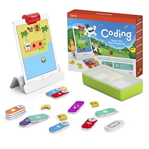 OSMO Coding Starter Kit for iPad - 3 Hands-on Learning Games - Ages 5-10+ - Learn to Code, Coding Basics & Coding Puzzles - iPad Base Included Grab & Go Large Storage Case von OSMO