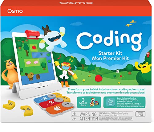 Osmo - Coding Starter Kit for iPad - 3 Hands-on Learning Games - Ages 5-10+ - Learn to Code, Coding Basics & Coding Puzzles - iPad Base Included. von OSMO