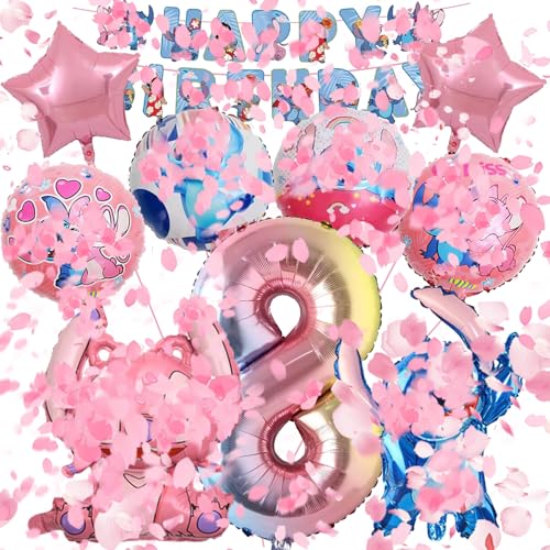 OSOFREE 10 Stück Luftballons Geburtstag Set 8 Jahre Mädchen, Geburtstagsdeko Luftballons, Geburtstag Party Deko Ballons Set für Kinder (8) von OSOFREE