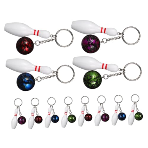 OSOLADY 12 Stück Teiliges Dekorativer Bowling Schlüsselanhänger Kleine Sportliche Anhänger für Taschen Rucksäcke Bunte Party Giveaways Stilvolle Filigrane Hängeschmuck Ornamente von OSOLADY