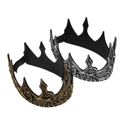 OSOLADY 2 Stück PU Medieval Krone für Herren Verstellbares Cosplay Stirnband und Silber für Karneval Halloween Geburtstagsfeiern und Kostümpartys OSOLADY 2 Stück PU Medieval Krone für Herren Verstellbares Cosplay Stirnband und Silber für Karneval Halloween Geburtstagsfeiern und Kostümpartys von OSOLADY
