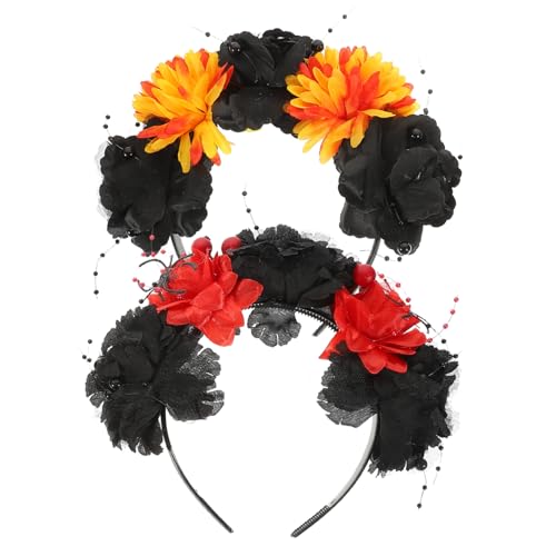 OSOLADY 2 Stück Stoffblumen Haarband Stirnband Haarband Rosenblumen Damen Stirnband Halloween Haarschmuck Mode Halloween Kopfschmuck OSOLADY 2 Stück Stoffblumen Haarband Stirnband Haarband Rosenblumen Damen Stirnband Halloween Haarschmuck Mode Halloween Kopfschmuck von OSOLADY