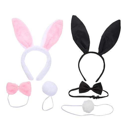 OSOLADY Kaninchen Ohren Haarband mit Fliege für Cosplay 2 Stück Kostümzubehör für Karneval und Partys Weiches Material Süße Hasenohren OSOLADY Kaninchen Ohren Haarband mit Fliege für Cosplay 2 Stück Kostümzubehör für Karneval und Partys Weiches Material Süße Hasenohren von OSOLADY