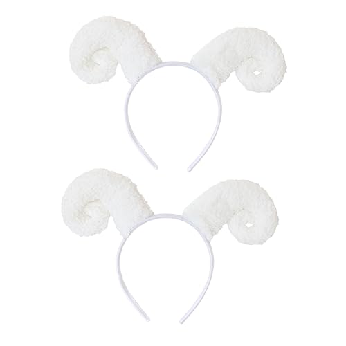 OSOLADY 2Stücke Cartoon Plüsch Haarband mit Schafsohren Niedliches Horn Haarband für Partys Cosplay und Aufführungen Weiches und Bequemes Kopfaccessoire Weiß OSOLADY 2Stücke Cartoon Plüsch Haarband mit Schafsohren Niedliches Horn Haarband für Partys Cosplay und Aufführungen Weiches und Bequemes Kopfaccessoire Weiß von OSOLADY