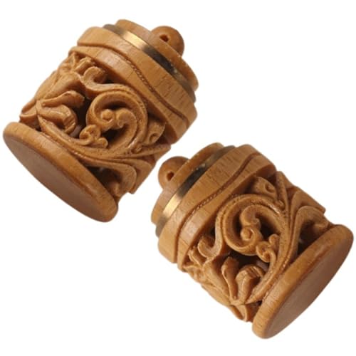 OSOLADY 2Stücke DIY Schlüsselanhänger aus Sandelholz Geschnitzte Aroma Beutelbox für Auto Diffusoren Praktische Duftbälle für Zuhause und Unterwegs von OSOLADY