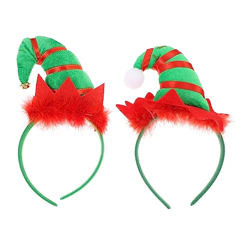 OSOLADY 2Stücke Weihnachts Haarreifen mit Glocken und Federn Lustiger Kopfschmuck für Festlichkeiten Grünem Hut und Dekorativem Design für Partys und Karneval OSOLADY 2Stücke Weihnachts Haarreifen mit Glocken und Federn Lustiger Kopfschmuck für Festlichkeiten Grünem Hut und Dekorativem Design für Partys und Karneval von OSOLADY