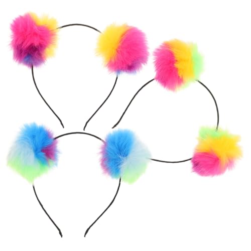 OSOLADY 3Stücke Fuzzy Haarband Für Flauschige Kopfbänder Party Stirnband Für Festivals Für Geburtstagsfeiern Und Cosplay von OSOLADY