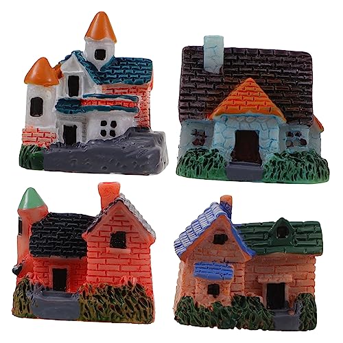 OSOLADY 4Stücke Mini Haus Ornament aus Harz Kreatives Mikro Landschaftshaus für Garten und Dekoration für Miniaturprojekte und OSOLADY 4Stücke Mini Haus Ornament aus Harz Kreatives Mikro Landschaftshaus für Garten und Dekoration für Miniaturprojekte und von OSOLADY