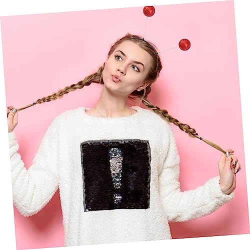 OSOLADY 6 Stück Teiliges Glitzer Haarband mit Pinken Schaumstoffbällen Federleichtes Elastisches Haar Stirnband für Mädchen Party und Kostüm Accessoire Bequem und Langlebig von OSOLADY