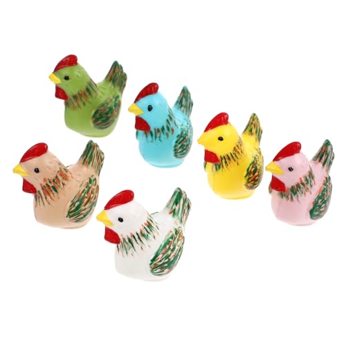 OSOLADY 6St Osterdekorationen Mini-Küken-Figuren ausgestopft Outdoor-Ornament Plüschspielzeug Ursache-Wirkungs- tierfiguren Cute Decor Ostertierfigur Festival-Tierfigur Plastik von OSOLADY