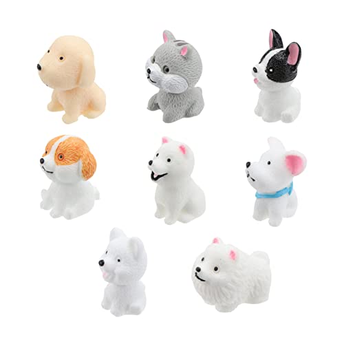 OSOLADY 8Stücke Teiliges Miniatur Hundfiguren aus Harz Cartoon Welpen Dekoration für Schreibtisch und Zuhause Zufällige Designs Lebensechte Dekoartikel für Kreative Raumgestaltung von OSOLADY