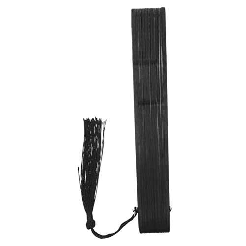 OSOLADY Bambusklapperlüfter Für China Faltbarer -handheld Hochzeit Festival Gefaltet Orientalisch Handklappbare Ventilatoren Falten Zusammenklappbar Elegant Tanzen Schwarz von OSOLADY