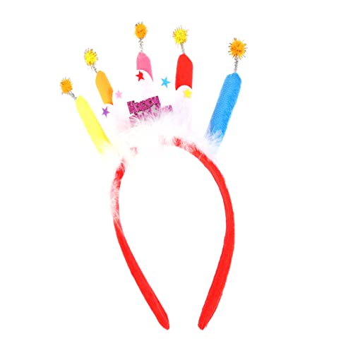 OSOLADY Geburtstagskuchen Kerzenkopf Reifen Haarpflegezubehör Stirnbänder für Kinderpartys Geburtstagsparty liefert stirnband geburtstag haarbänder Party-Stirnbänder Stoff von OSOLADY