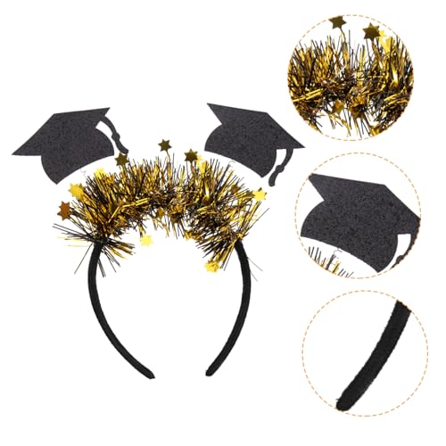OSOLADY Graduation Party Headband Doktorhut Stirnband mit Goldfarbenem Robustes Abschlussfeier Kopfschmuck für Baccalaureate Kleid und Fotomomente von OSOLADY