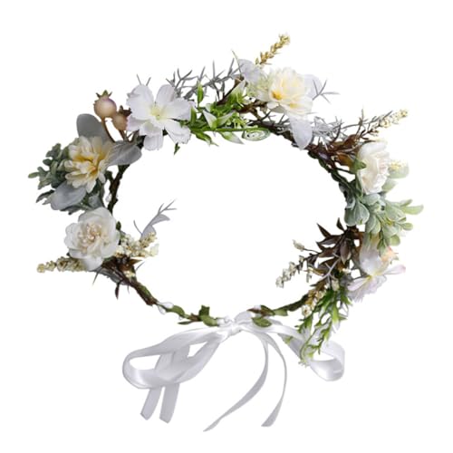 OSOLADY Grüner Blumenhaarreif mit Imitationsblumen Leichter Haarschmuck für Braut Party und Fotoshooting Komfortables Headband für Damen und Mädchen als Festliches Accessoire von OSOLADY