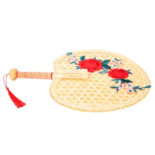 OSOLADY Handgehaltener Fächer aus Natürlichem Handgewebt Leichter Sommerventilator für Erwachsene für Strand Partys und Hochzeiten Wanddeko Geeignet von OSOLADY