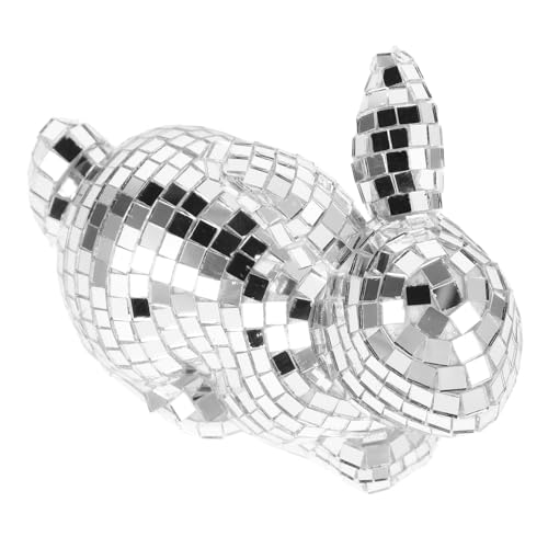OSOLADY Disco- -spiegelfigur Im Retro-Stil Glitzer-häschen- Glas-Disco Für Zuhause Tisch Bar Hochzeitsfeier von OSOLADY