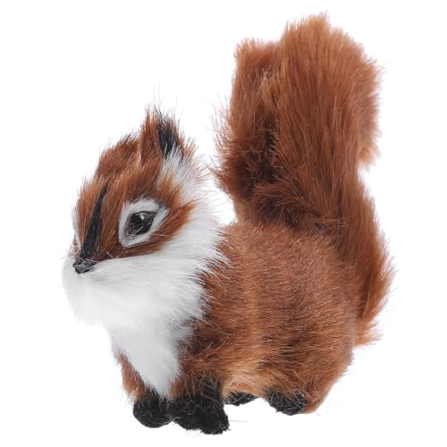 OSOLADY Plüsch-Eichhörnchen-Anhänger Eichhörnchen Charme Realistisches Eichhörnchen Plüschtiere bastelset Eichhörnchendekoration Plüsch-Eichhörnchenfigur Kunstpelz aus Kunststoff Coffee von OSOLADY