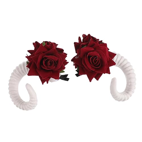 OSOLADY Schickes Schafhorn Haarclip mit Künstlichen Rosen Einzigartiges Kopfbedeckung für Halloween Cosplay und Partys Leicht und Langlebig für Verschiedene Anlässe OSOLADY Schickes Schafhorn Haarclip mit Künstlichen Rosen Einzigartiges Kopfbedeckung für Halloween Cosplay und Partys Leicht und Langlebig für Verschiedene Anlässe von OSOLADY