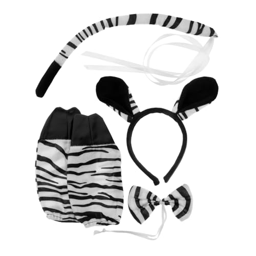 OSOLADY Zebra Kostüm Set Karneval Zubehör mit Flexiblem Stirnband und Vielseitig Einsetzbar für Party Halloween Karneval und Tanz Passend für Verschiedene Altersgruppen von OSOLADY