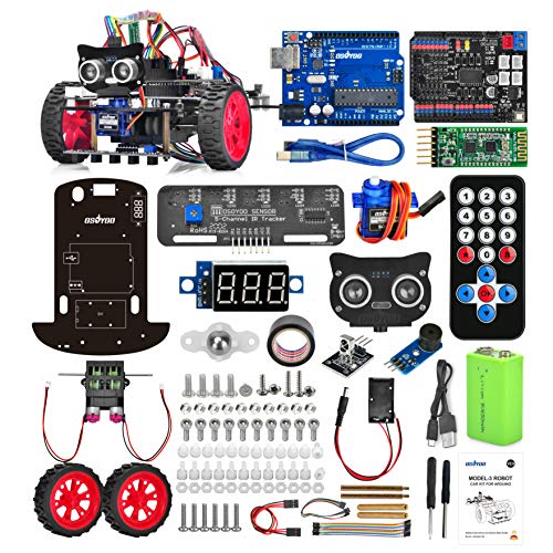 OSOYOO Model-3 Smartes Roboter-Auto Bausatz V2.0 Kompatibel mit Arduino IDE Elektronik Bausatz mit UNO R3, Linienverfolgungsmodul, Ultraschallsensor, Bluetooth-Modul, Auto Roboter Spielzeug OSOYOO Model-3 Smartes Roboter-Auto Bausatz V2.0 Kompatibel mit Arduino IDE Elektronik Bausatz mit UNO R3, Linienverfolgungsmodul, Ultraschallsensor, Bluetooth-Modul, Auto Roboter Spielzeug von OSOYOO