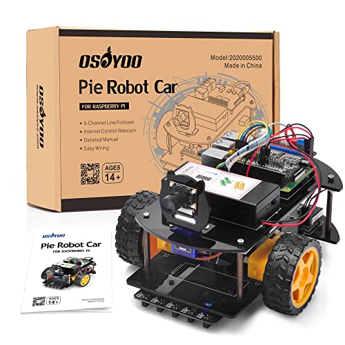 OSOYOO Pie Robot Car, Roboter Bausatz für Raspberry Pi 3B 3A+ 3B+ 4 programmierbar: Mint Kit für Mittelstufe, Oberstufe, Hochschulbereich und Hobby, Bauen und programmieren mit Python OSOYOO Pie Robot Car, Roboter Bausatz für Raspberry Pi 3B 3A+ 3B+ 4 programmierbar: Mint Kit für Mittelstufe, Oberstufe, Hochschulbereich und Hobby, Bauen und programmieren mit Python von OSOYOO