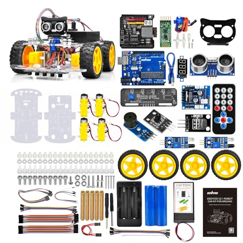 OSOYOO Robot Car Starter Kit V4.0 kompatibel mit Arduino IDE - Elektronik Baukasten Bausatz mit Kamera - Line Tracking Modul - Ultraschallsensor - Auto Roboter Spielzeug - Programmieren Lernen Kinder OSOYOO Robot Car Starter Kit V4.0 kompatibel mit Arduino IDE - Elektronik Baukasten Bausatz mit Kamera - Line Tracking Modul - Ultraschallsensor - Auto Roboter Spielzeug - Programmieren Lernen Kinder von OSOYOO