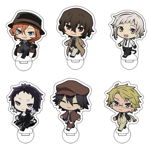 OSRDFV Bungo Stray Dogs Anime Acryl Figur - 8cm Cartoon Doppelseitig Bedruckt Acryl Ständer Figuren Desktop Dekoration Ornamente 6pcs OSRDFV Bungo Stray Dogs Anime Acryl Figur - 8cm Cartoon Doppelseitig Bedruckt Acryl Ständer Figuren Desktop Dekoration Ornamente 6pcs von OSRDFV