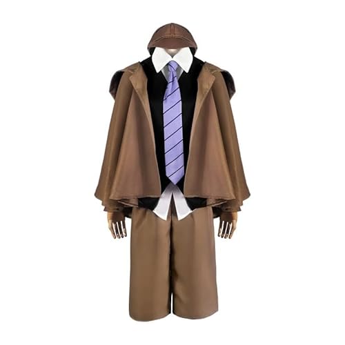 OSRDFV Bungo Stray Dogs Cosplay Kostüme Anime Charakter Ranpo Edogawa Detektiv Kostüme Halloween Uniform Set für Männer Frauen (Ranpo Edogawa Cosplay Kostüm, S) von OSRDFV