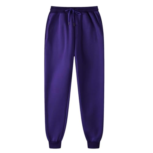 OSRDFV Damen Fleece-Jogginghose UK – Harems-Jogginghose mit Taschen, konisches Bein, ideal zum Laufen, Workout, Freizeit- und Lounge-Kleidung, bequeme Trainingshose (09 Purple, XXL) von OSRDFV
