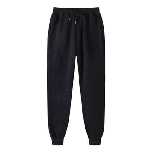 OSRDFV Damen Fleece-Jogginghose UK – Harems-Jogginghose mit Taschen, konisches Bein, ideal zum Laufen, Workout, Freizeit- und Lounge-Kleidung, bequeme Trainingshose (09 Schwarz, XXL) von OSRDFV