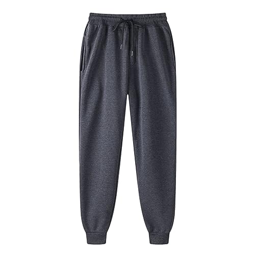 OSRDFV Damen-Jogginghose aus Fleece, Haremshose mit Taschen, konisches Bein, ideal zum Laufen, Workout, Freizeit- und Loungekleidung, bequeme Trainingshose (09 Dunkelgrau, M) von OSRDFV