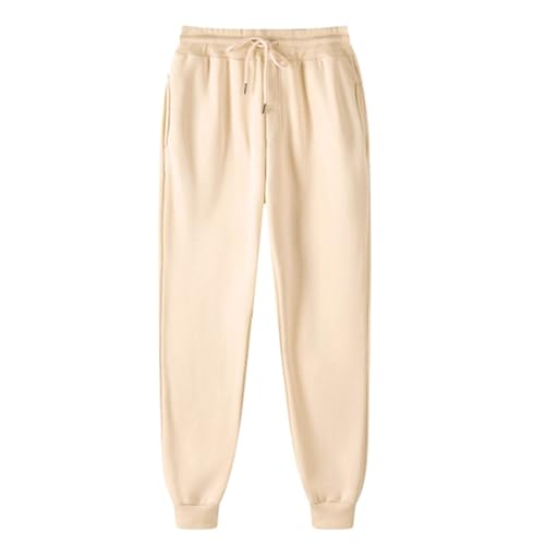 OSRDFV Damen-Jogginghose aus Fleece, Haremshose mit Taschen, konisches Bein, ideal zum Laufen, Workout, Freizeit- und Loungekleidung, bequeme Trainingshose (09 Khaki, 5XL) von OSRDFV