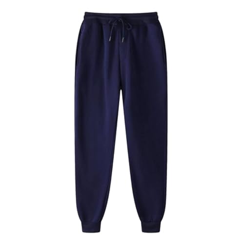 OSRDFV Damen-Jogginghose aus Fleece, Haremshose mit Taschen, konisches Bein, ideal zum Laufen, Workout, Freizeit- und Loungekleidung, bequeme Trainingshose (09 Navy, XL) von OSRDFV