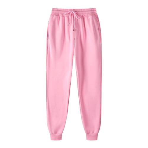 OSRDFV Damen-Jogginghose aus Fleece, Haremshose mit Taschen, konisches Bein, ideal zum Laufen, Workout, Freizeit- und Loungekleidung, bequeme Trainingshose (09 Pink, 3XL) von OSRDFV