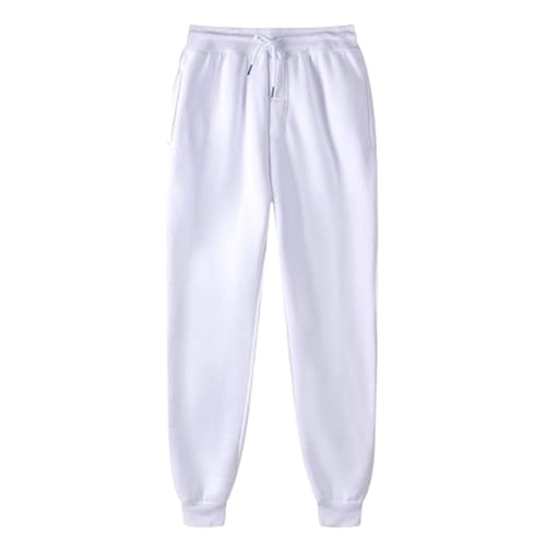 OSRDFV Damen-Jogginghose aus Fleece, Haremshose mit Taschen, konisches Bein, ideal zum Laufen, Workout, Freizeit- und Loungekleidung, bequeme Trainingshose (09 Weiß, 4XL) von OSRDFV