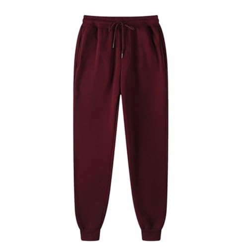 OSRDFV Damen-Jogginghose aus Fleece, Haremshose mit Taschen, konisches Bein, ideal zum Laufen, Workout, Freizeit- und Loungekleidung, bequeme Trainingshose (09 Wine, 4XL) von OSRDFV