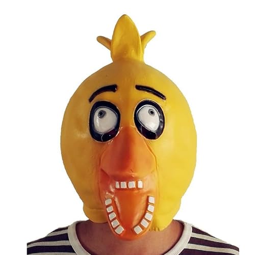 OSRDFV FNAF Sonne und Mond Kostüm Maske Tiermasken Halloween Horror Masken mit FNAF Charakteren Kopfbedeckung Cosplay Rollenspiel Geschenk (Fanf - Chica, Einheitsgröße) von OSRDFV