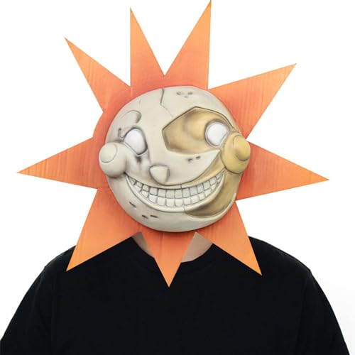 OSRDFV FNAF Sonne und Mond Kostüm Maske Tiermasken Halloween Horror Masken mit FNAF Charakteren Kopfbedeckung Cosplay Rollenspiel Geschenk (Fanf - Sun Drop, One Size) von OSRDFV