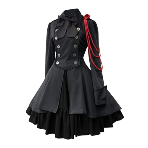OSRDFV Vintage-Kleider für Damen, mittelalterliche Renaissance, Vintage-Schleife, langärmelig, Rüschenkleid, Mittelalterkleid, ausgefallenes Cosplay, traditionelles irisches Kleid, viktorianisches OSRDFV Vintage-Kleider für Damen, mittelalterliche Renaissance, Vintage-Schleife, langärmelig, Rüschenkleid, Mittelalterkleid, ausgefallenes Cosplay, traditionelles irisches Kleid, viktorianisches von OSRDFV