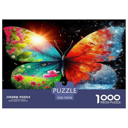 Butterfly Puzzle Animal 1000-teiliges Stress Abbauen Für Die Ganze Familie 1000 Teile Geschenke Für Frauen,Geschenke Für Männer Feiertags- Und Reisegeschenke 70x50cm/1000pcs von OTBSDNKZZ