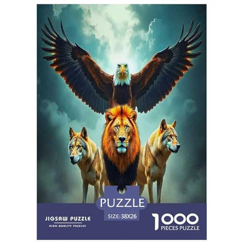 Eagle Löwen Wolf Puzzle 1000-teiliges Puzzle Farbenfrohes Legespiel Home Dekoration Für Die Ganze Familie 1000 Teile Feiertags- Und Reisegeschenke Geschenke Für Frauen,Geschenke Für Männer 38x26cm/100 Eagle Löwen Wolf Puzzle 1000-teiliges Puzzle Farbenfrohes Legespiel Home Dekoration Für Die Ganze Familie 1000 Teile Feiertags- Und Reisegeschenke Geschenke Für Frauen,Geschenke Für Männer 38x26cm/100 von OTBSDNKZZ