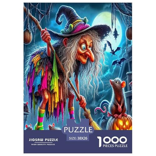 Halloween Puzzle Hexe 1000 Teiles Stress Abbauen Für Die Ganze Familie 1000 Teile Geschenke Für Frauen,Geschenke Für Männer Feiertags- Und Reisegeschenke 38x26cm/1000pcs Halloween Puzzle Hexe 1000 Teiles Stress Abbauen Für Die Ganze Familie 1000 Teile Geschenke Für Frauen,Geschenke Für Männer Feiertags- Und Reisegeschenke 38x26cm/1000pcs von OTBSDNKZZ